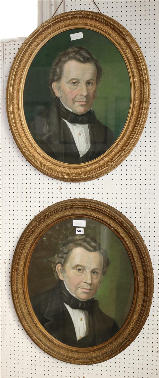 2 Victorian pastel portraits